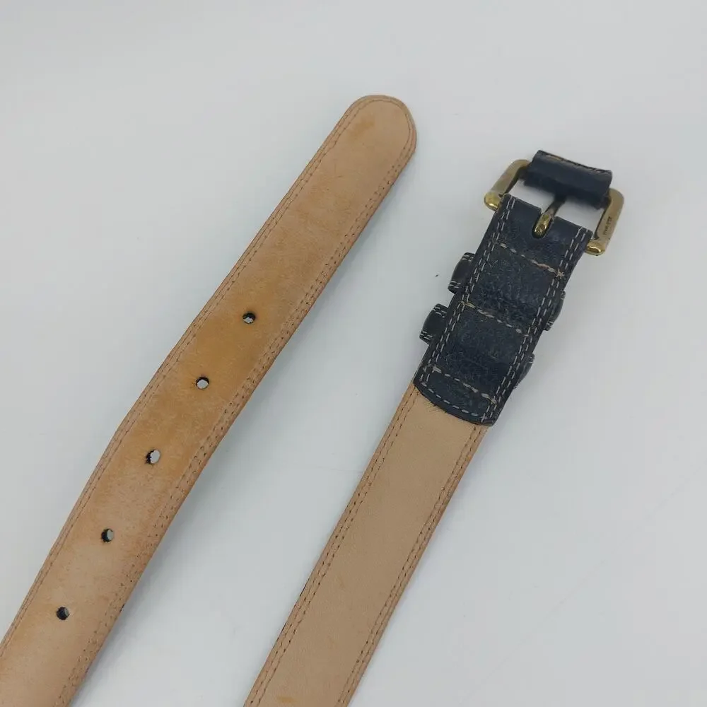 Gap Genuine Leather Belt Gold Tone Buckle Men's Size 34